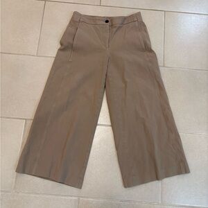 Ann Taylor Wide Leg Crop Pants - Khaki/Beige - Size 0 business casual